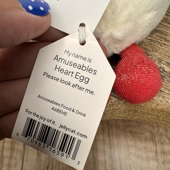 Jellycat Heart Boiled Egg Jellycat Valentines Day Jellycat Amuseables NEW - Picture 8 of 8